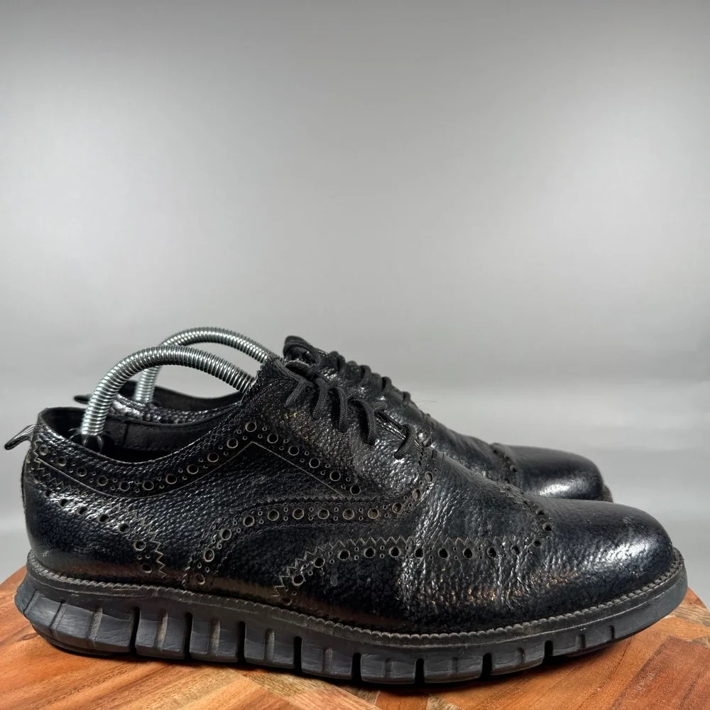 Cole Haan‎ Zerogrand Wingtip Oxford Mens 9 Black Leather Dress Shoes C26228